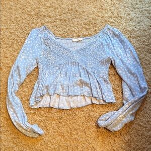 La Hearts Light Blue Floral Blouse